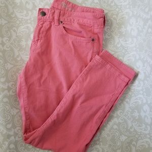 J Crew toothpick pink jeans sz 32